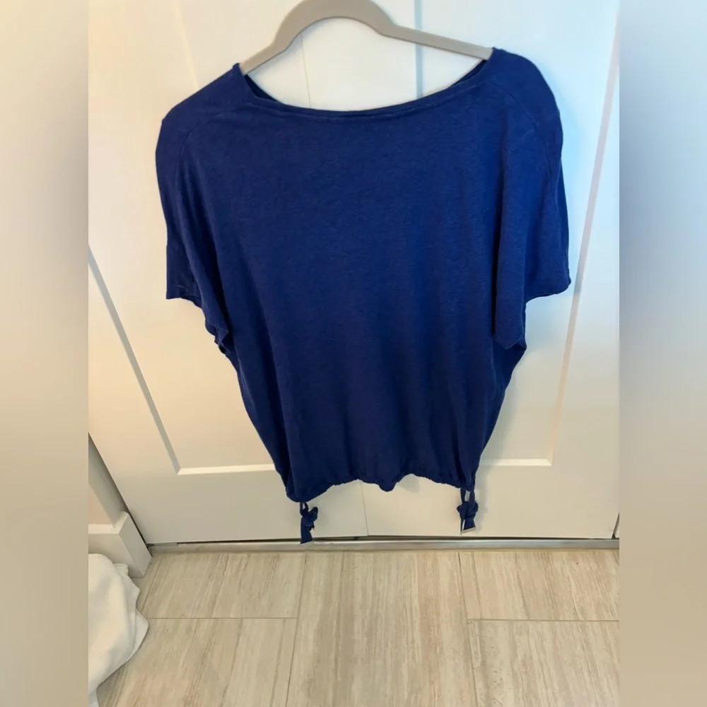 Lauren Ralph Lauren Women’s Royal Blue Oversized Off Shoulder T Shirt Size M